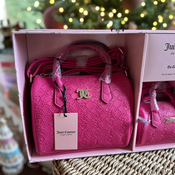 Juicy Couture hot pink bag purse crossbody mommy and me mix & match handbag - Picture 3 of 8